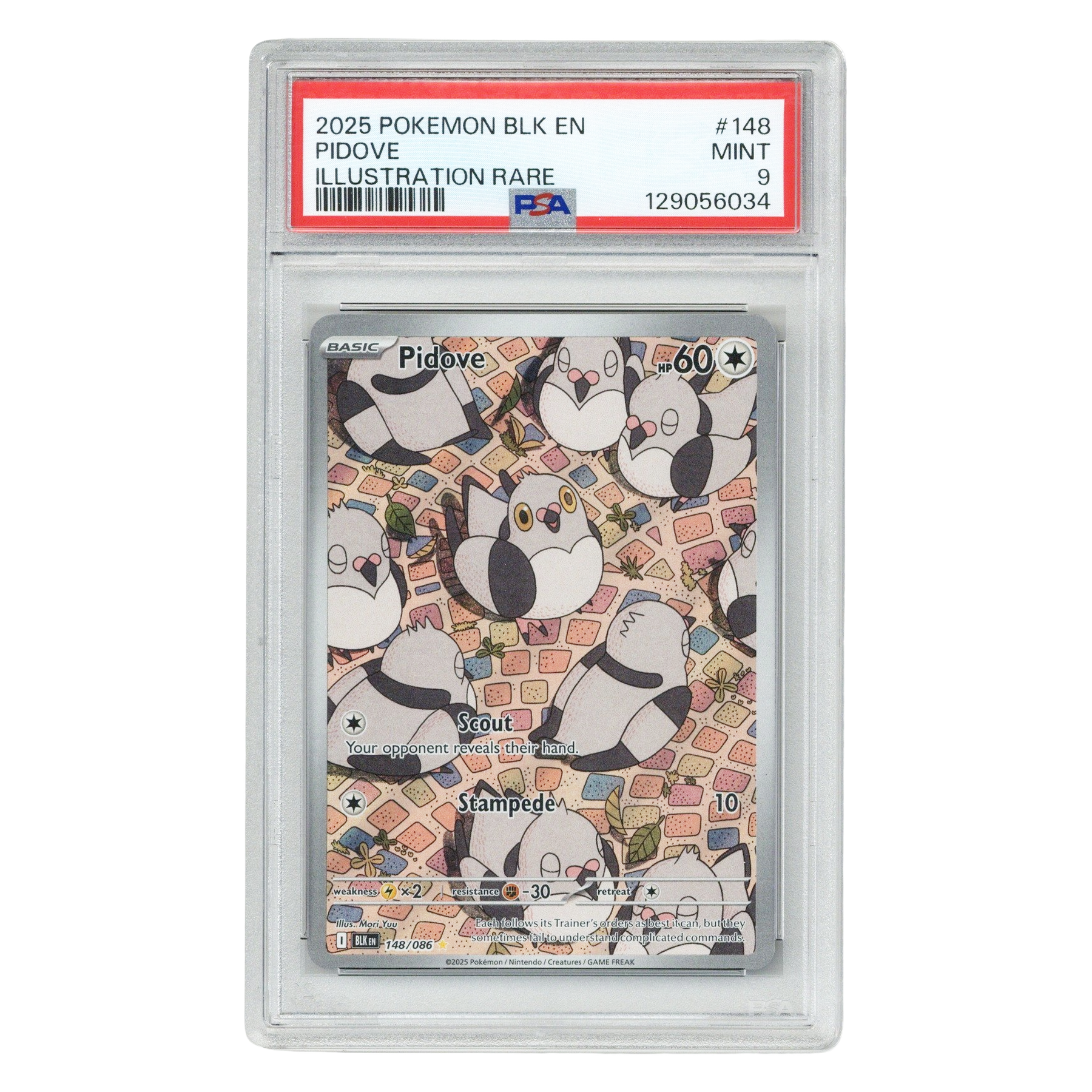 2025 Pokemon Blk En - Pidove #148 Illustration Rare (PSA 9) – NERD