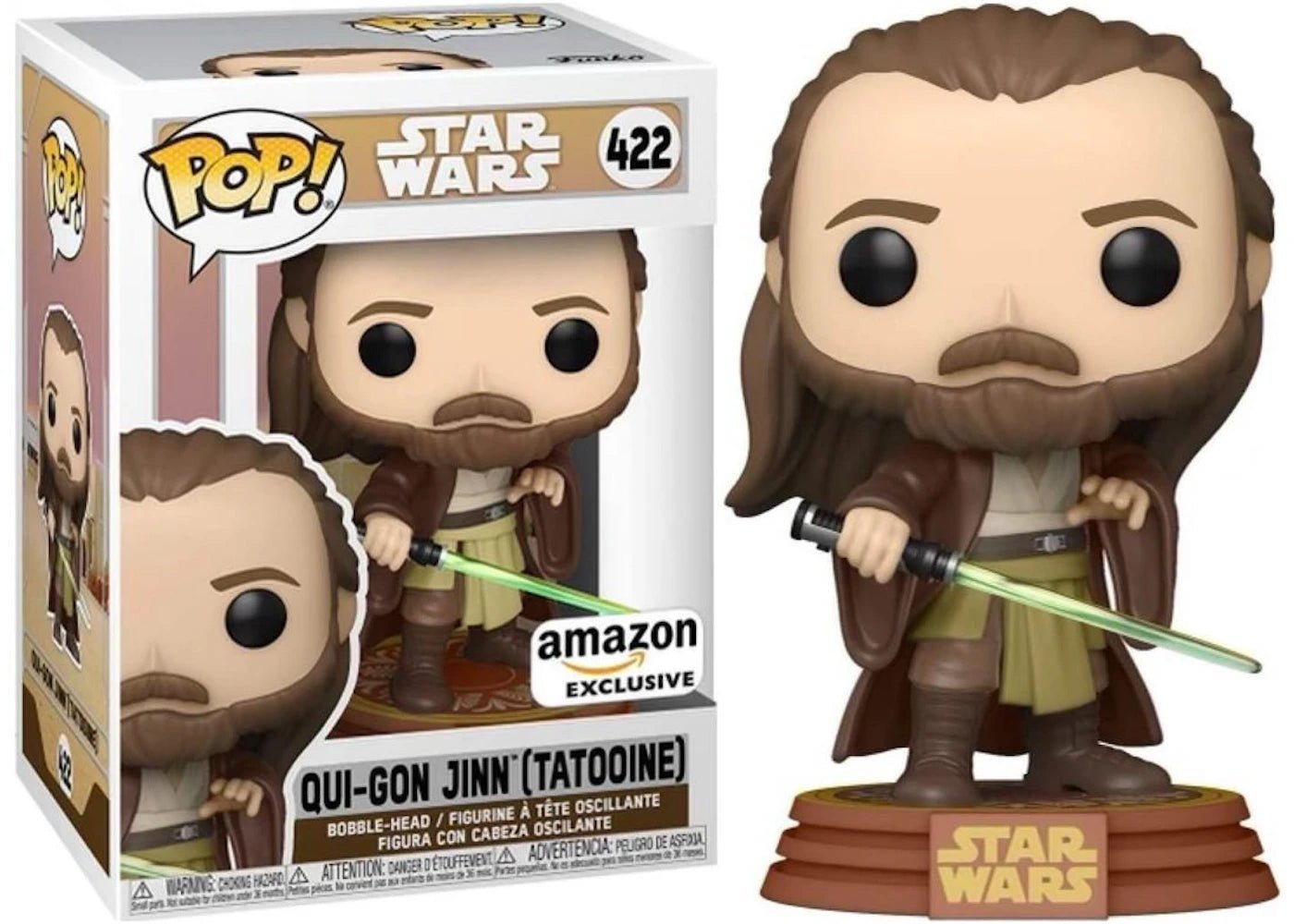Funko POP Star Wars Qui Gon Jinn Amazon Exclusive 422 - NERD BLVD