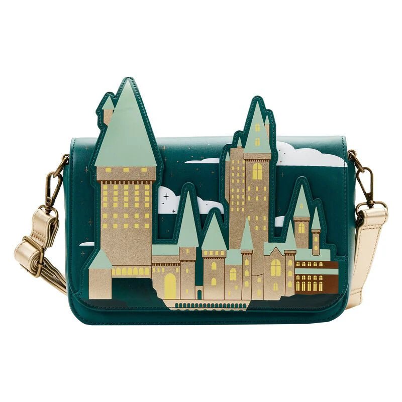Loungefly: Harry Potter Golden Hogwarts Castle Crossbody Bag - NERD BLVD
