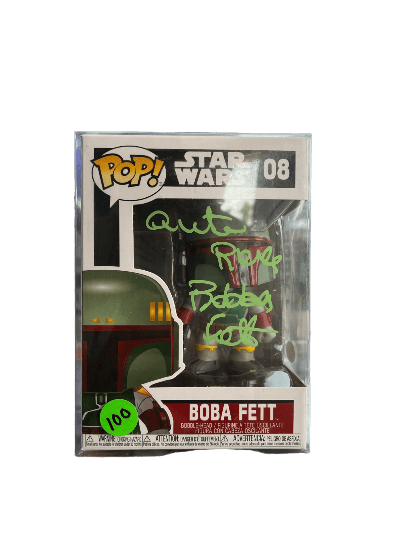 Quentin Pierre Signed Boba Fett Funko POP 08 JSA COA - NERD BLVD