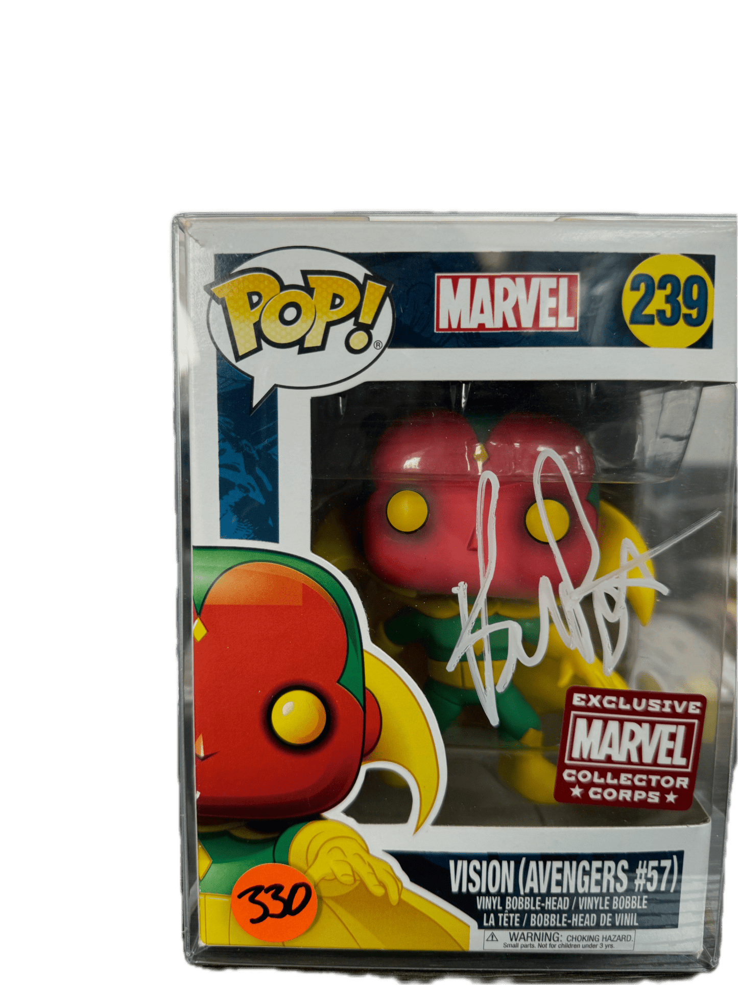 Signed Funko POP Marvel Vision (Avengers #57) 239 Marvel Exclusive Paul Bettany JSA COA - NERD BLVD