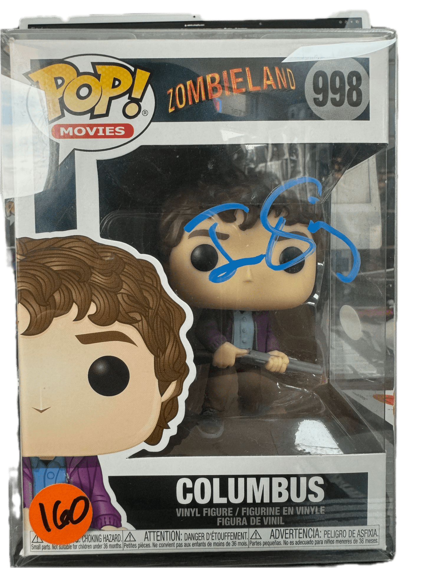 Signed Funko POP Zombieland Columbus Jesse Eisenberg JSA COA 998 - NERD BLVD