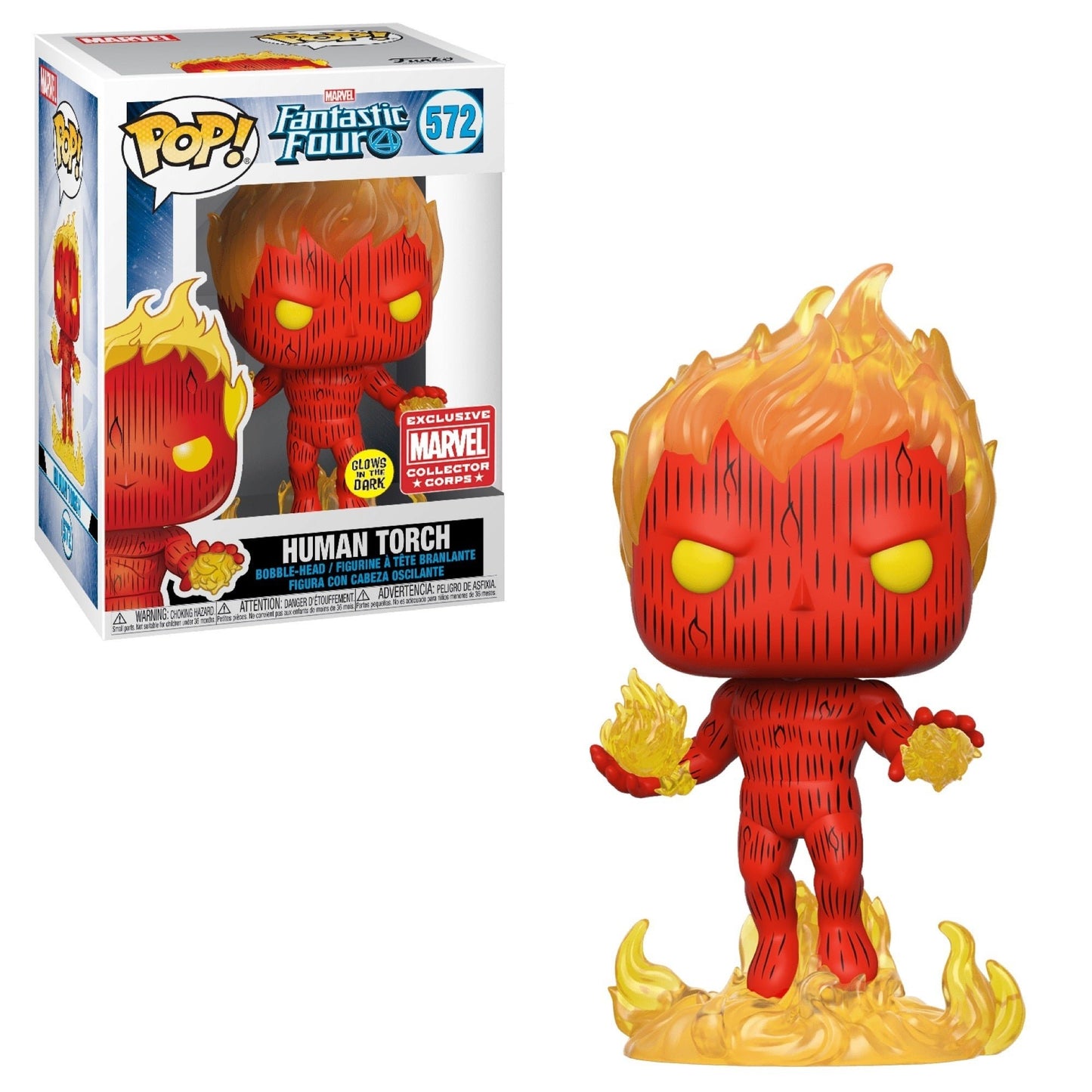 Funko Pop Marvel Fantastic Four Human Torch 572 Marvel Corps - NERD BLVD