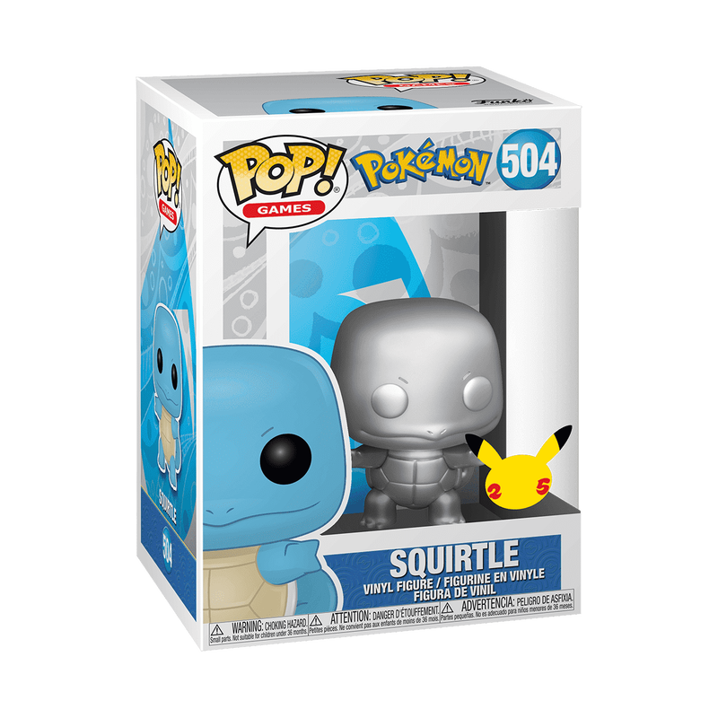 Funko Pop: Games - Pokemon - Squirtle Figure #504 (Silver)