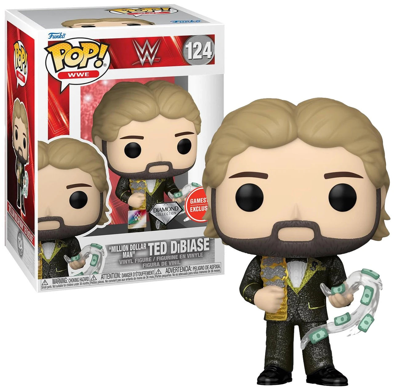 Funko Pop: WWE - "Million Dollar Man" Ted DiBIASE Figure #124 (Diamond Exclusive)
