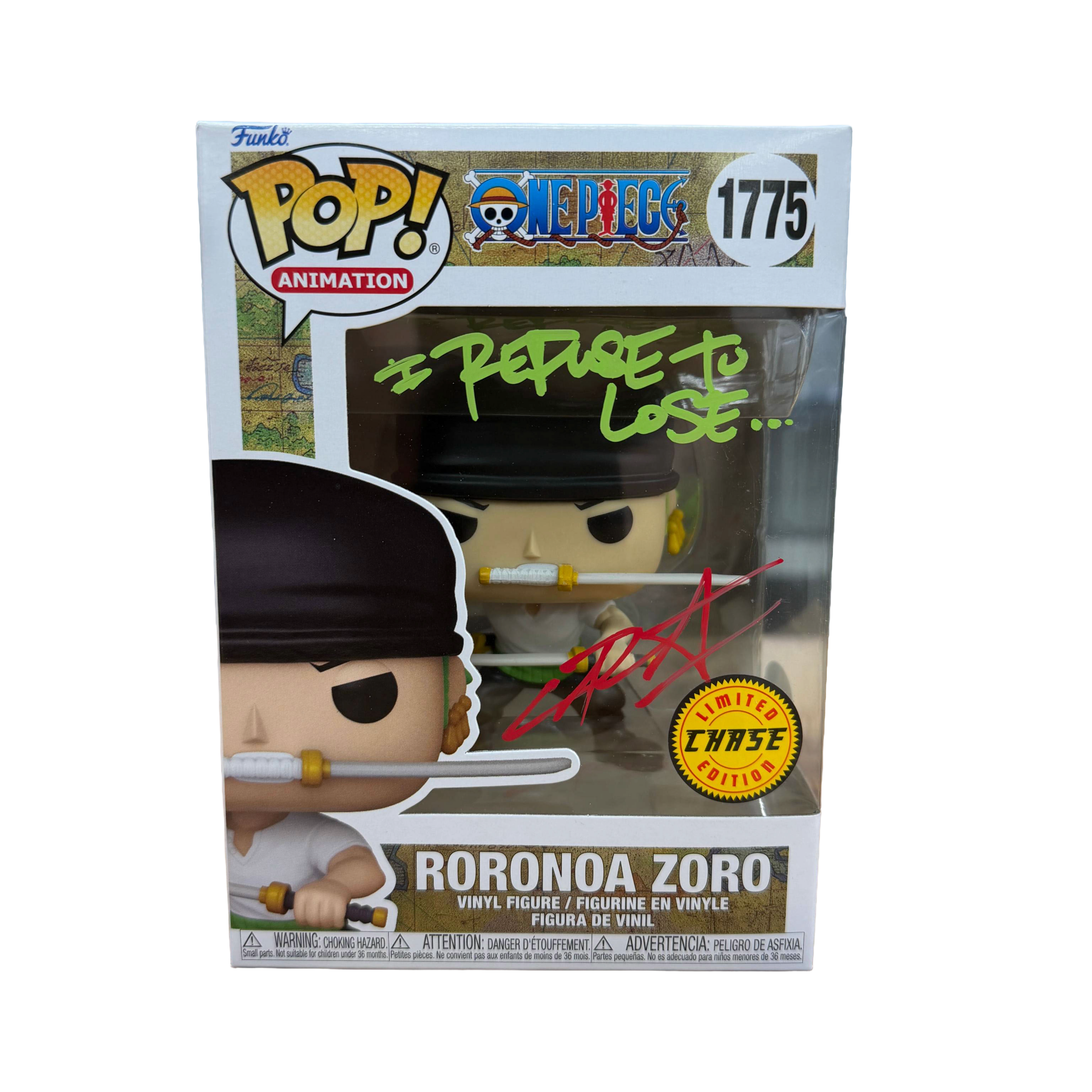 Christopher Sabat Signed Funko Pop! – One Piece Roronoa Zoro with Quote #1775 (JSA COA) (Chase)