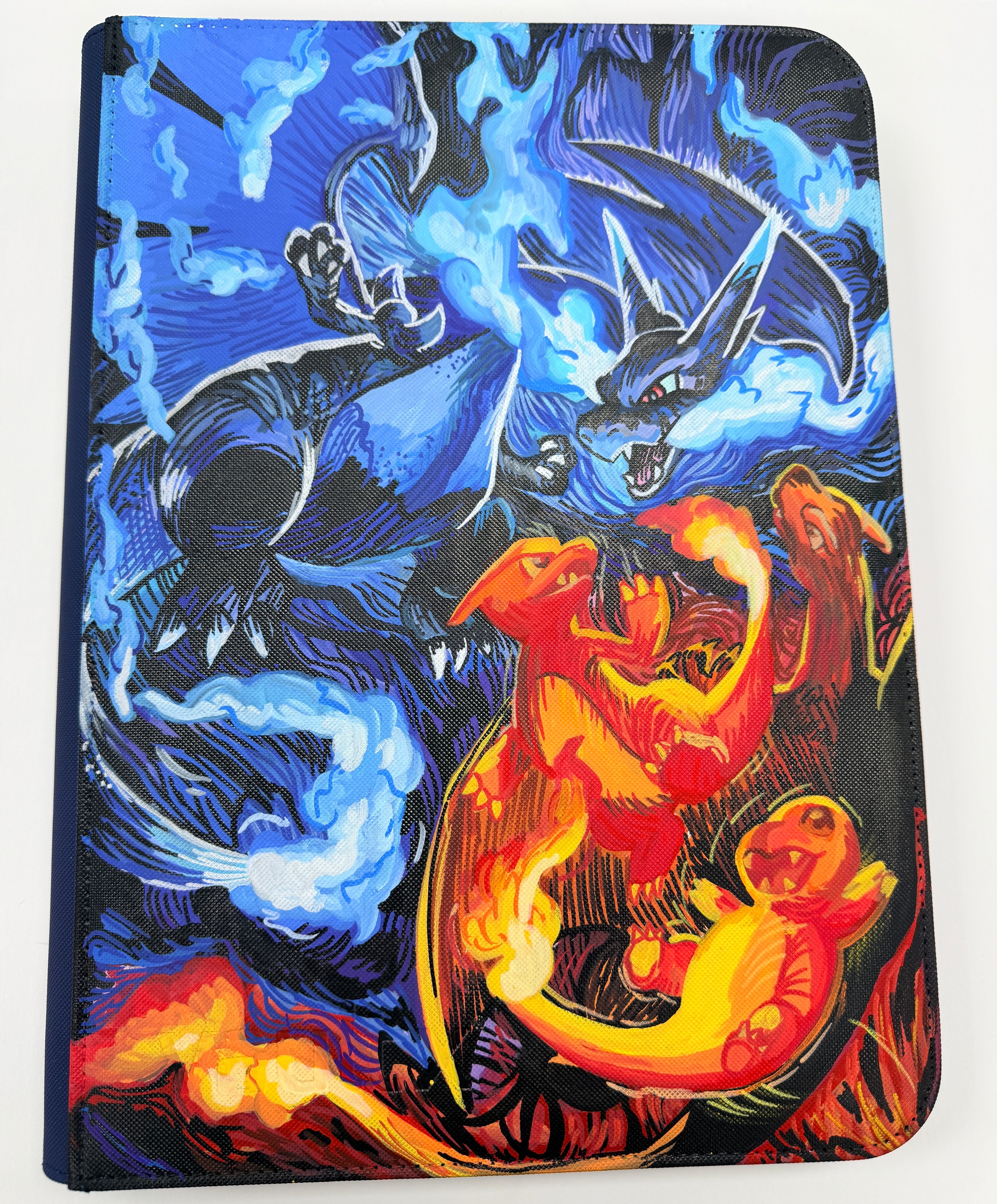 Mega Charizard X Custom Pokemon 9-Pocket VaultX Binder - Hand Painted