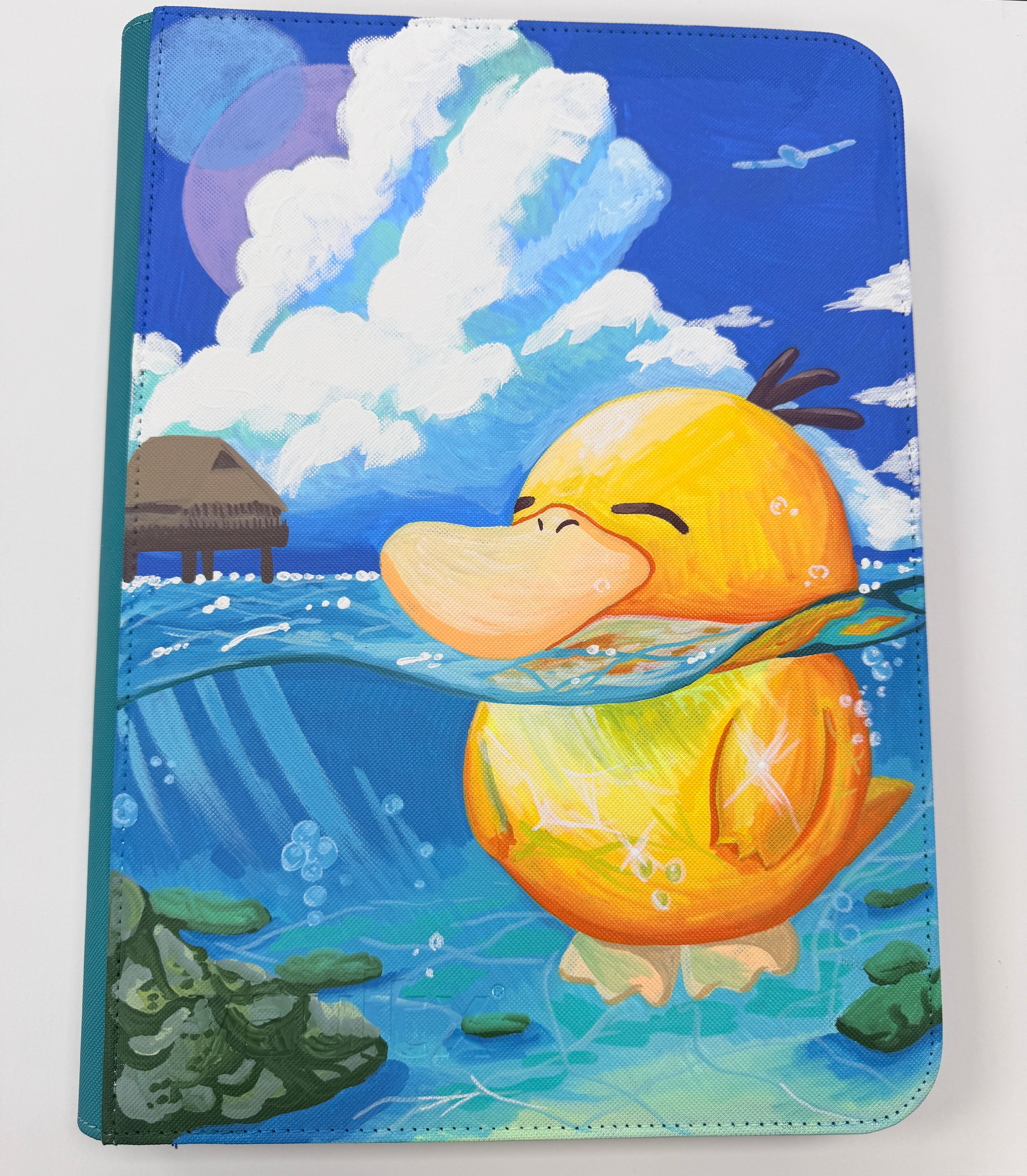 Psyduck Custom Pokemon 9-Pocket VaultX Binder - Hand Painted