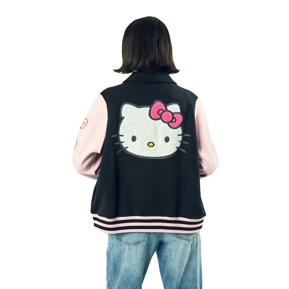 Hello Kitty Rainbow Scene Long Sleeve Varsity Jacket