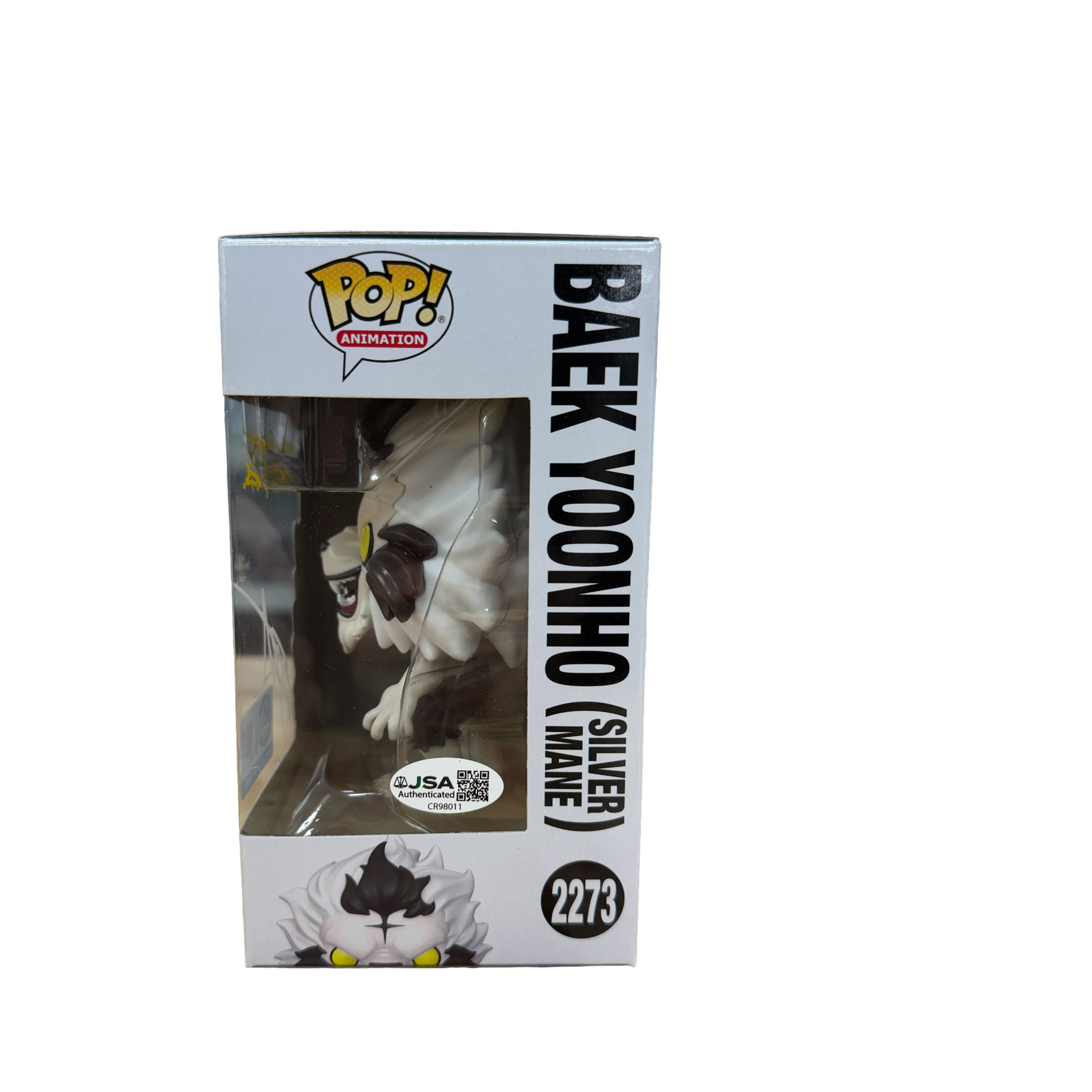 Christopher Sabat Signed Funko Pop! – Solo Leveling Baek Yoonho (Silver Mane) with Quote #2273 (JSA COA)