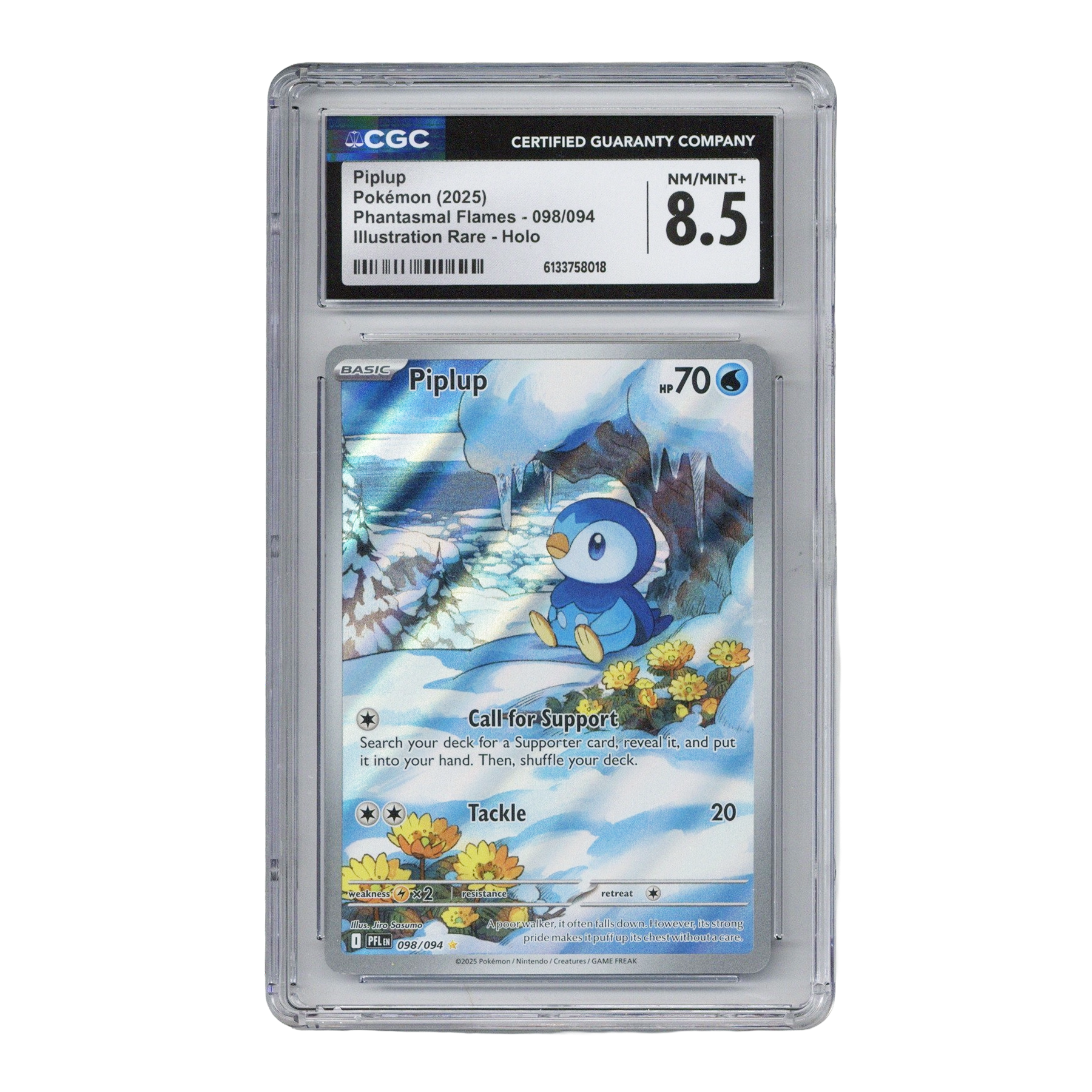 2025 Pokemon - Piplup Phantasmal Flames #098 (CGC 8.5)