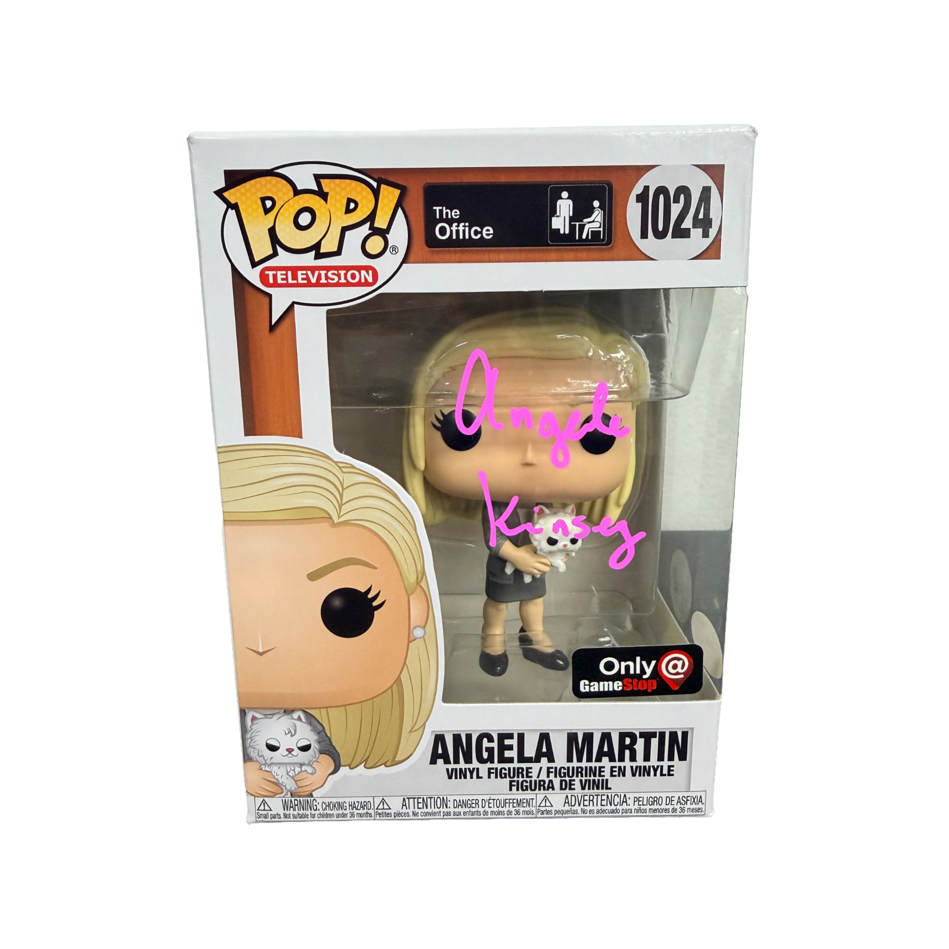 Angela Kinsey Signed Funko Pop! – The Office Angela Martin #1024 Gamestop Exclusive (JSA COA)