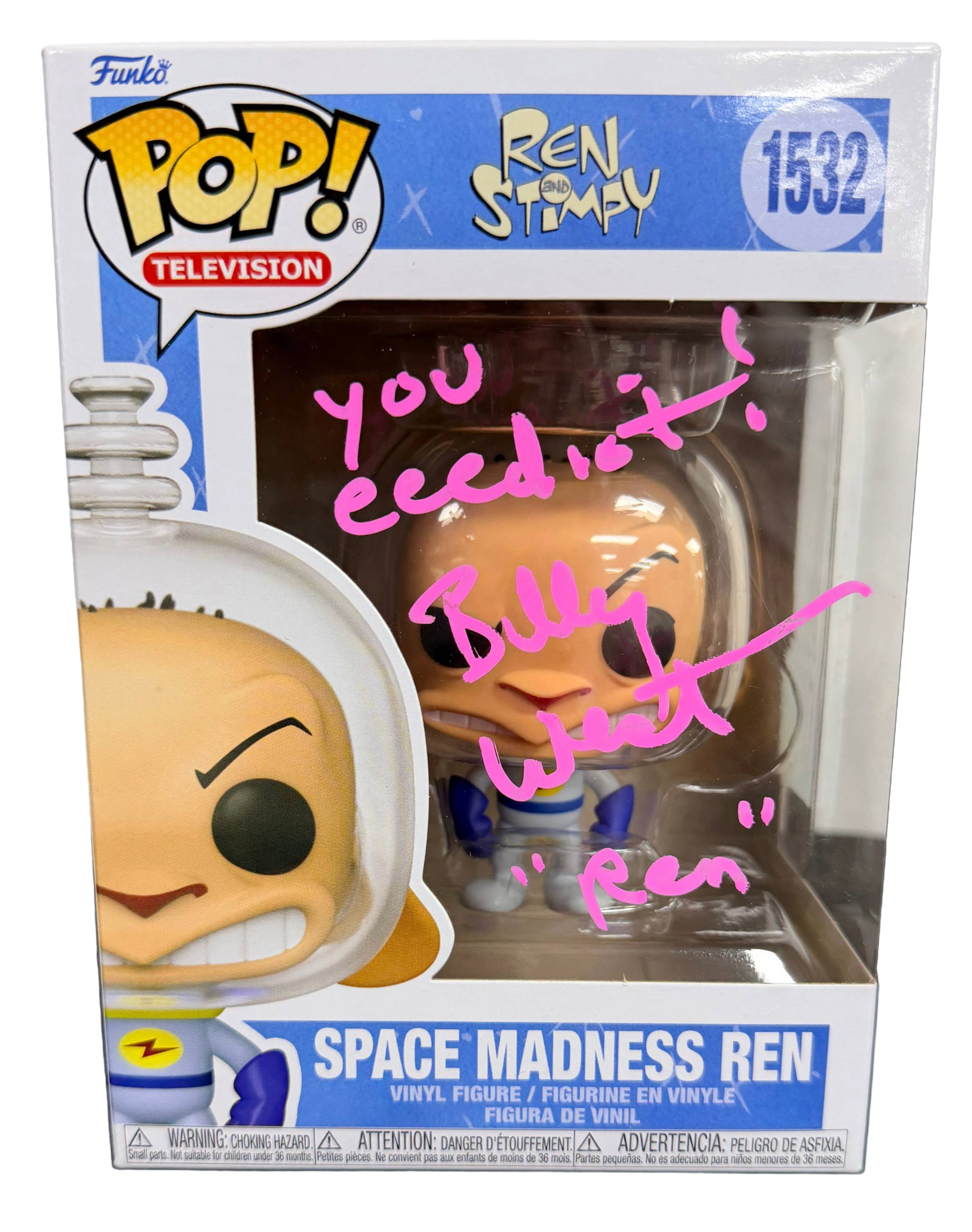 Billy West Signed Funko Pop! – Ren and Stimpy Space Madness Ren #1532 (MAS COA)