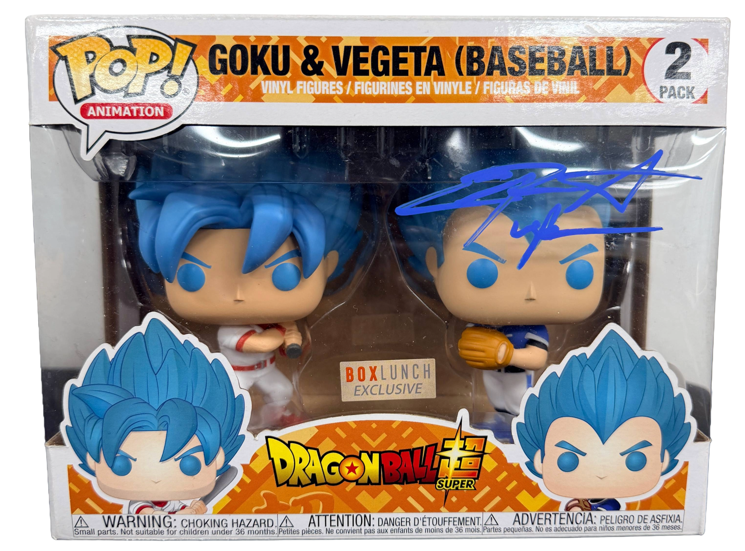 Christopher Sabat Signed Funko Pop! – Dragon Ball Goku & Vegeta 2 Pack (JSA COA) Boxlunch Exclusive