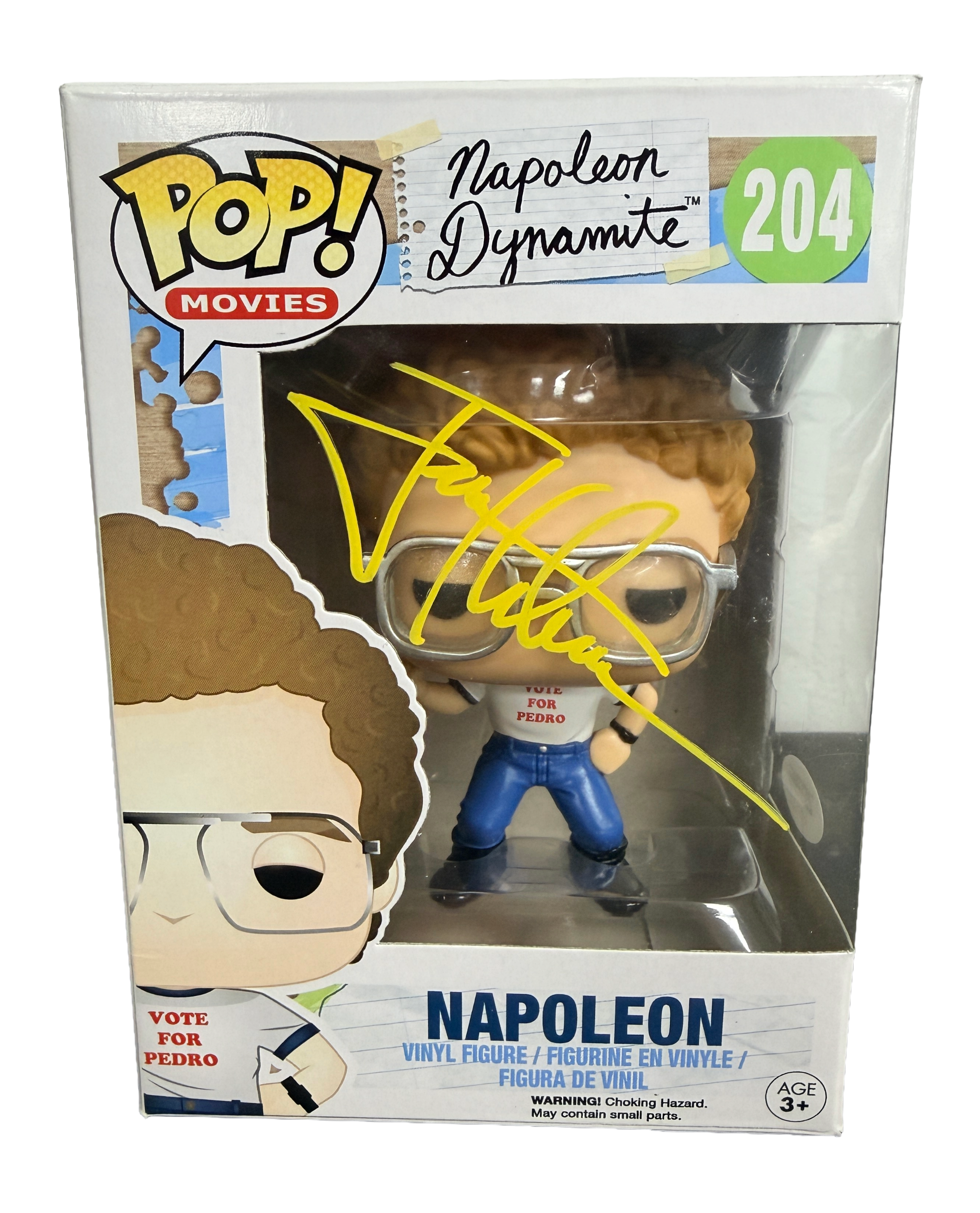 Jon Heder Signed Funko Pop - Napoleon Dynamite Napoleon #204 (JSA COA)