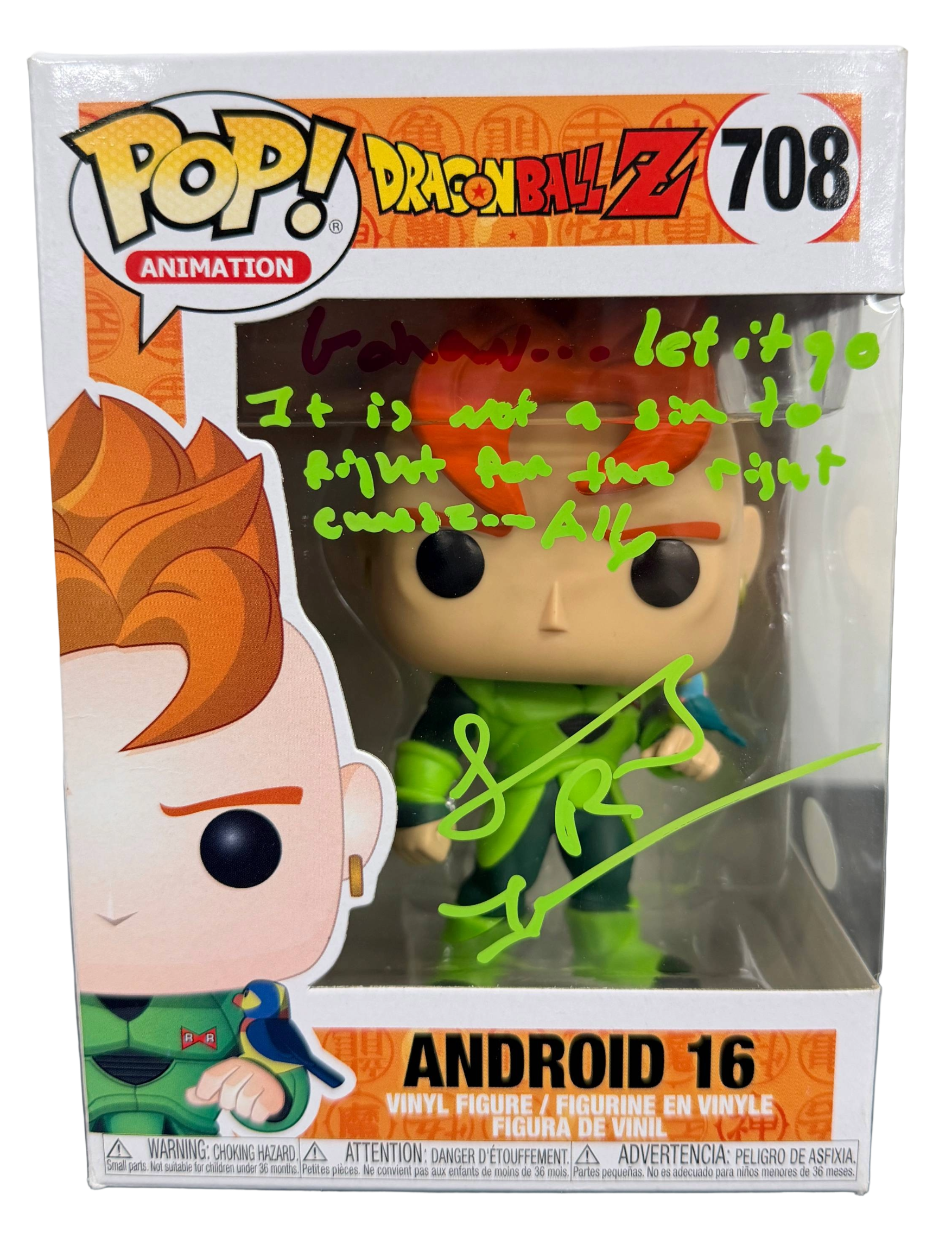 Jeremy Inman Signed Funko Pop! – Dragon Ball Z Android 16 #708 (JSA COA)