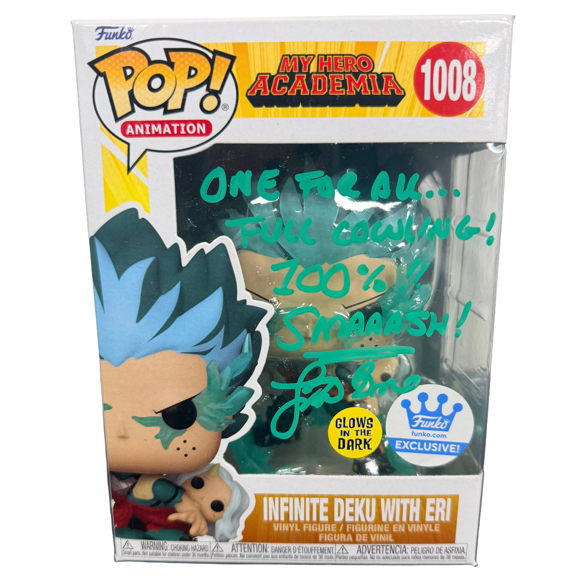 Justin Briner Signed Funko Pop! – My Hero Academia Infinite Deku with Eri #1008 (JSA COA)