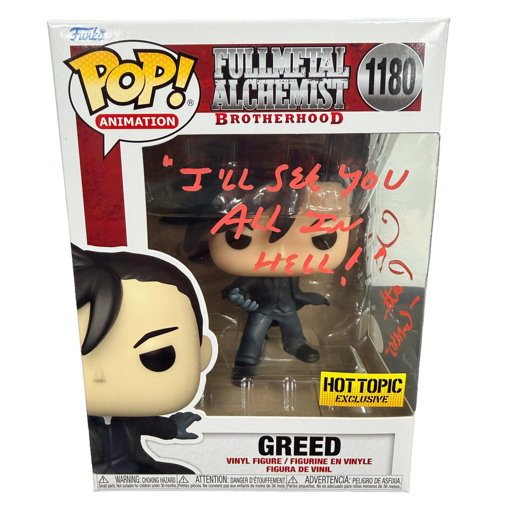 Chris Patton Signed Funko Pop! – FullMetal Alchemist Greed #1180 Hot Topic Exclusive (JSA COA)