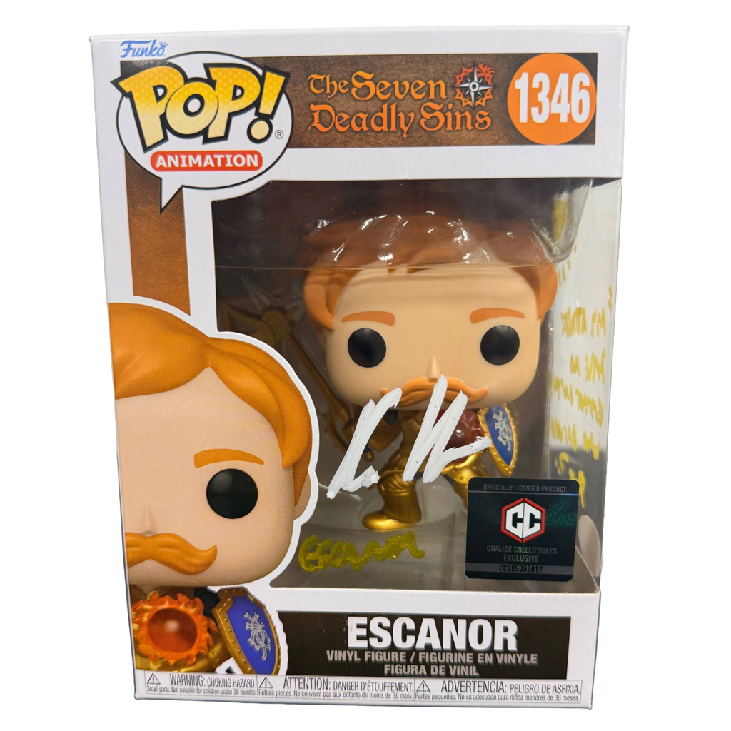 Kyle Herbert Signed Funko Pop! – The Seven Deadly Sins Escanor with Quote & Sketch #1346 (JSA COA)