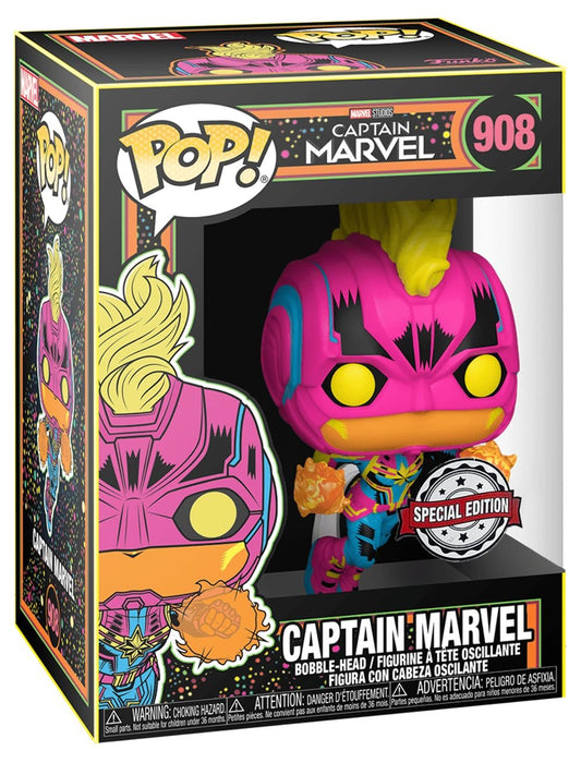 Funko POP Blacklight Captain Marvel 908 SE - NERD BLVD
