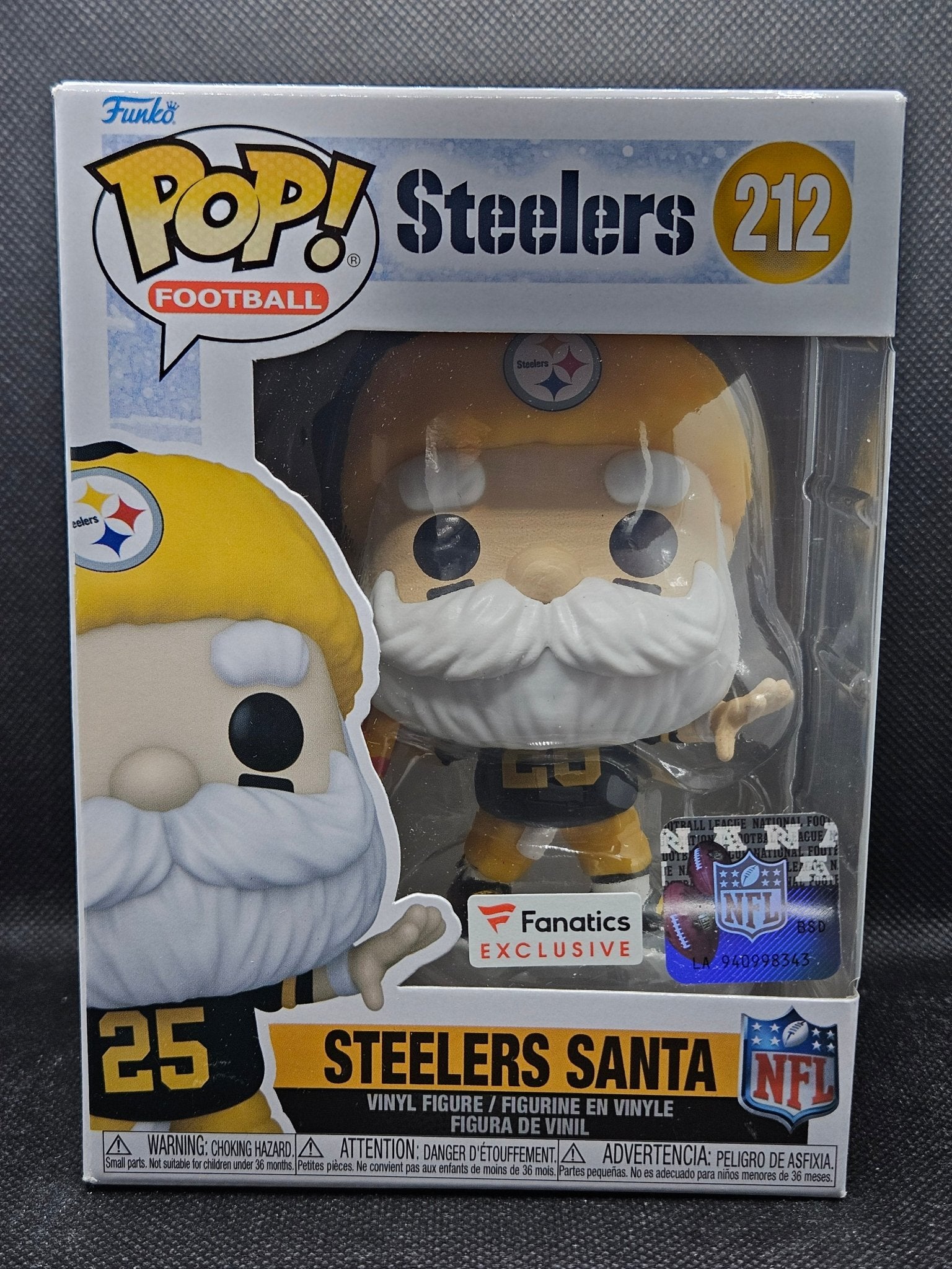 Funko Pop Football Steelers Santa 212 Fanatics Exclusive - NERD BLVD