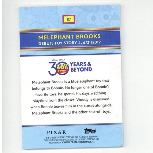 2025 Topps Toy Story 30th Anniversary Melephant Brooks /199