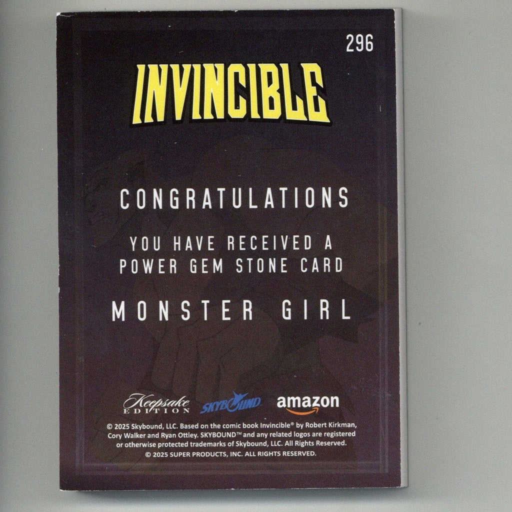 Invincible Monster Girl Keepsake Edition Skybound Gem Stone Card 296