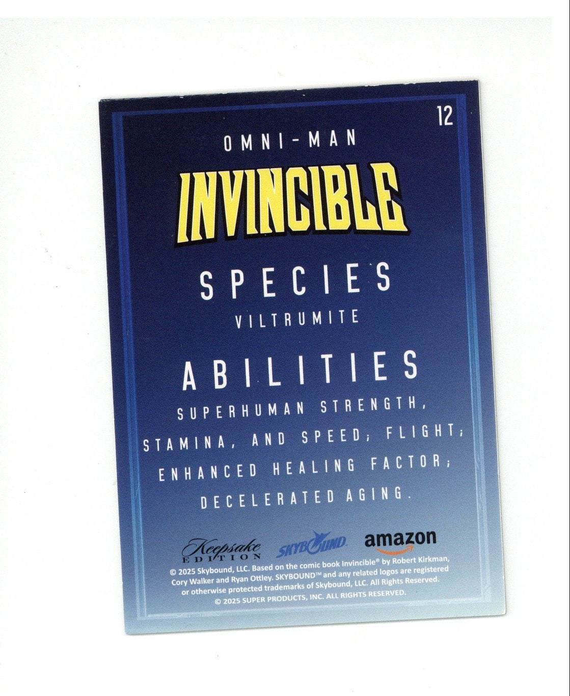 Invincible Omni - Man 2025 Keepsake Edition Skybound 12 #097/199 (TCG)