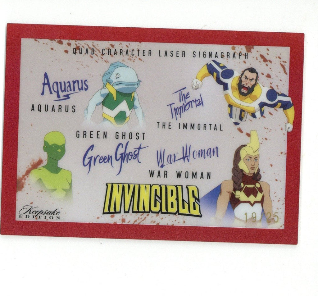 Invincible Quad Character Laser Signagraph 447 Keepsake Edition Skybound Card #19/25