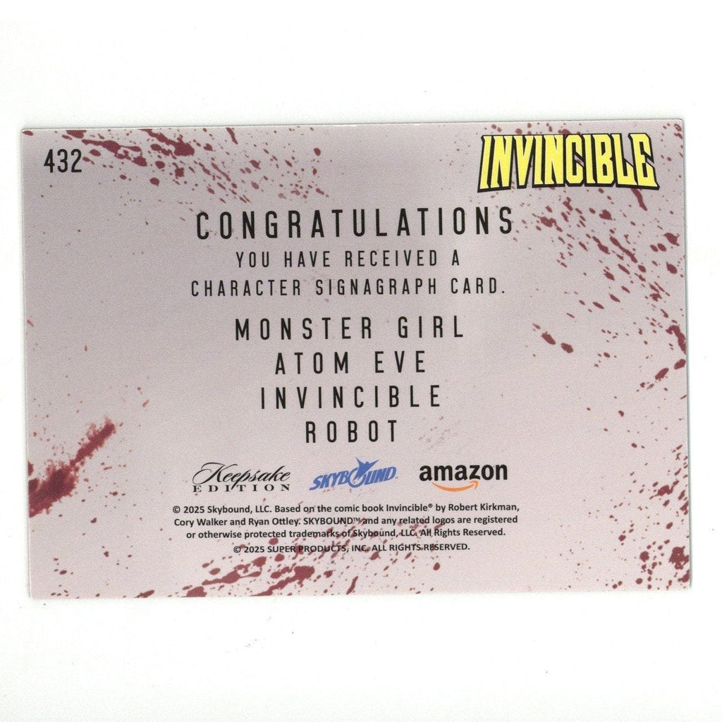 Invincible Quad Character Laser Signagraph 432 Keepsake Edition Skybound Card 03/23