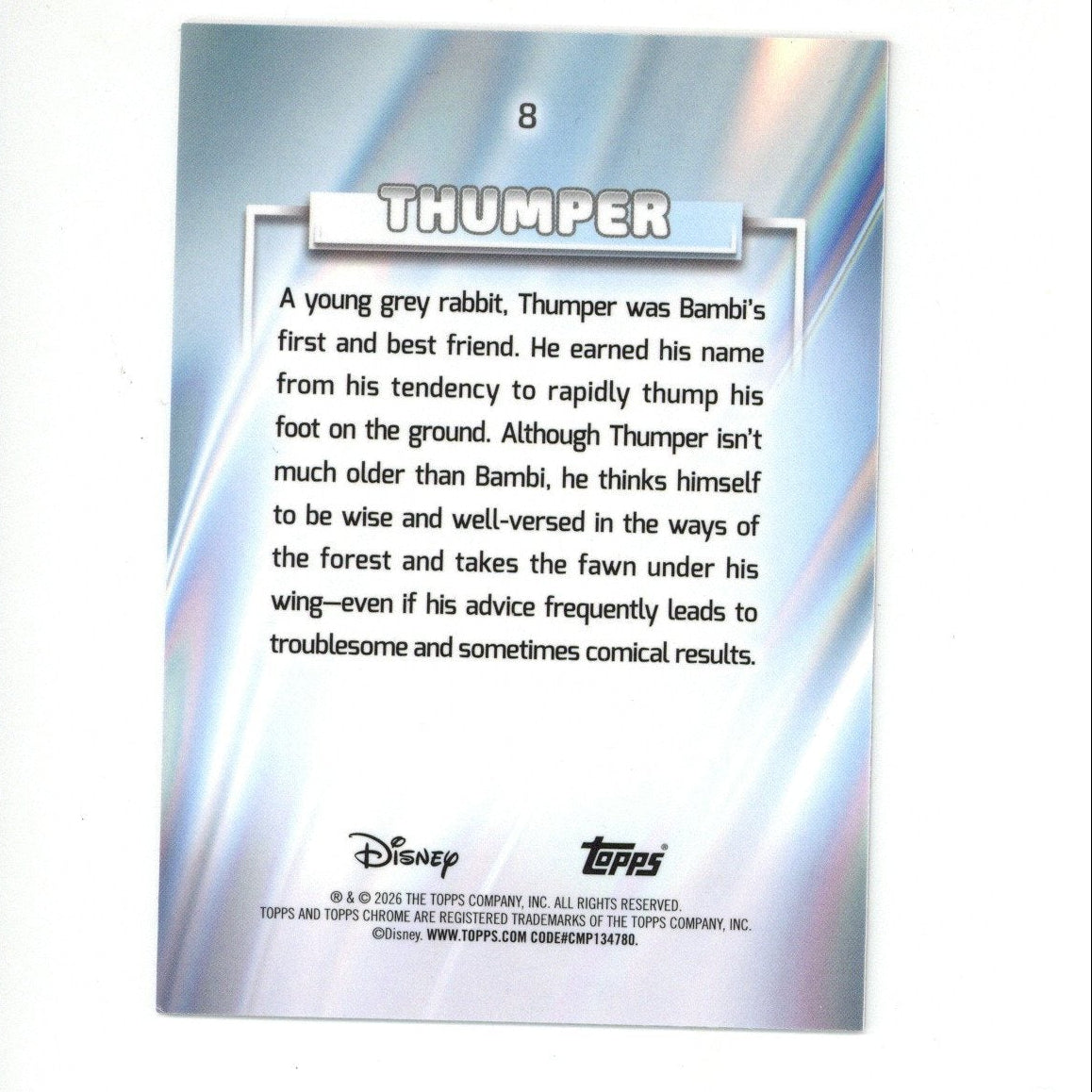 2026 Topps Disney Chrome 8 Thumper #147/250