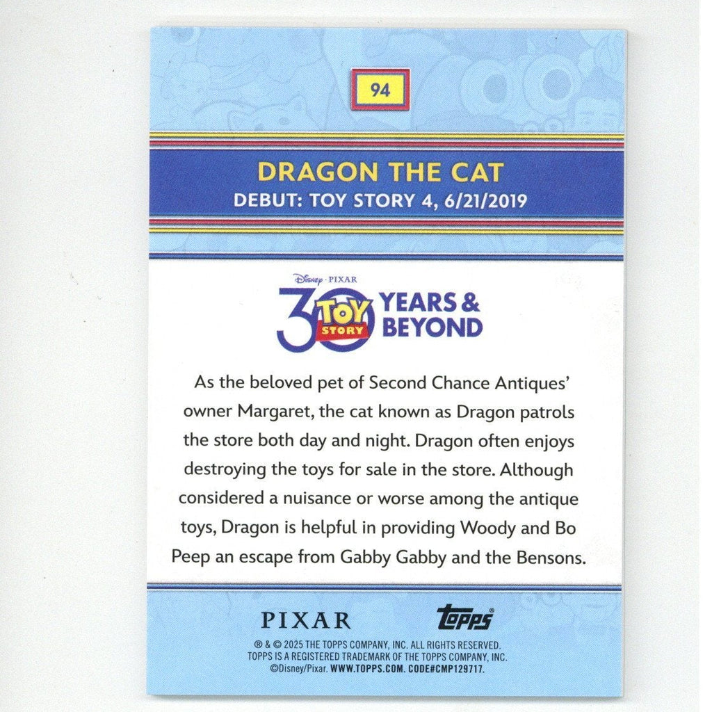 2025 Topps Toy Story 30th Anniversary Dragon the Cat 117/150