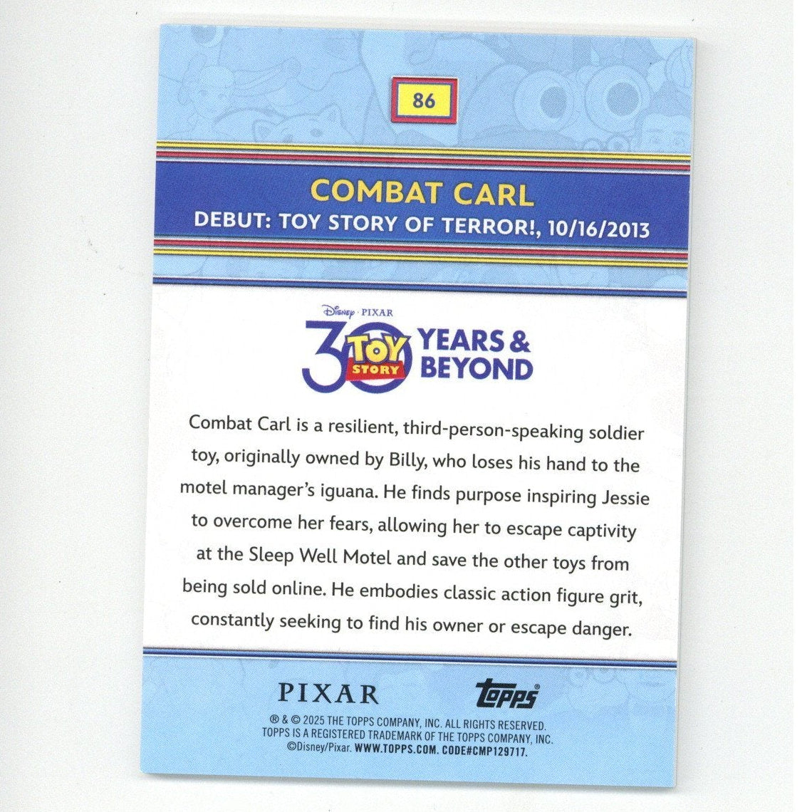 2025 Topps Toy Story 30th Anniversary Combat Carl 161/199