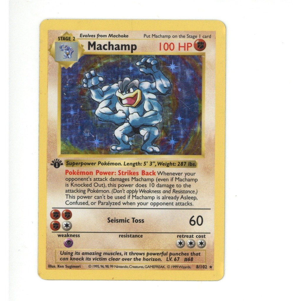 Pokemon Card: Machamp 8/102 Shadowless (TCG) (MP)