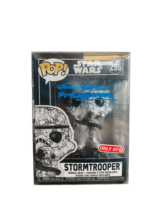 Joe Gibson Signed Stormtrooper Star Wars Funko POP 296 JSA COA - NERD BLVD