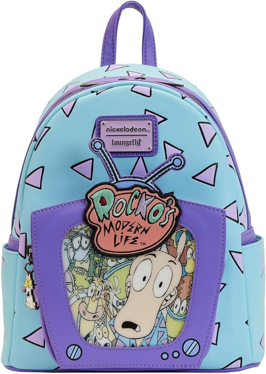 Loungefly Nickelodeon Rockos Modern Life Lenitcular TV Backpack - NERD BLVD