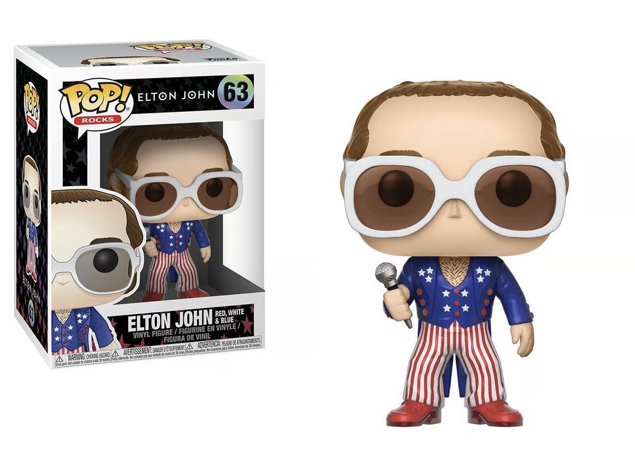 Funko Pop: Elton John Red White & Blue #63 Vinyl Figure