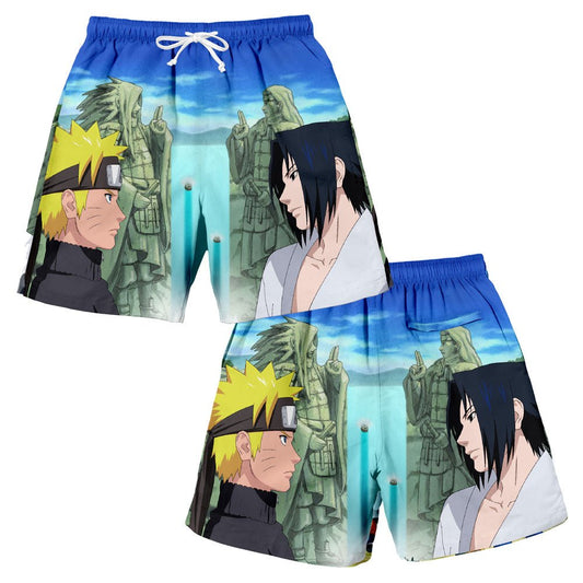 NARUTO & SASUKE SUBLIMATED ACTIVE SHORTS - NERD BLVD