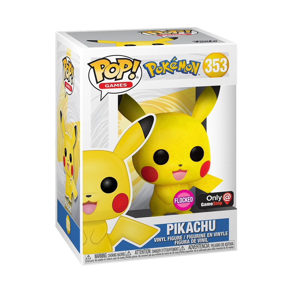 Funko Pop: Games - Pokemon - Pikachu Figure #353 (Flocked)