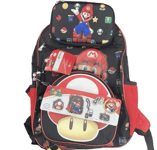 Super Mario Fun 17" Backpack 4PC - NERD BLVD