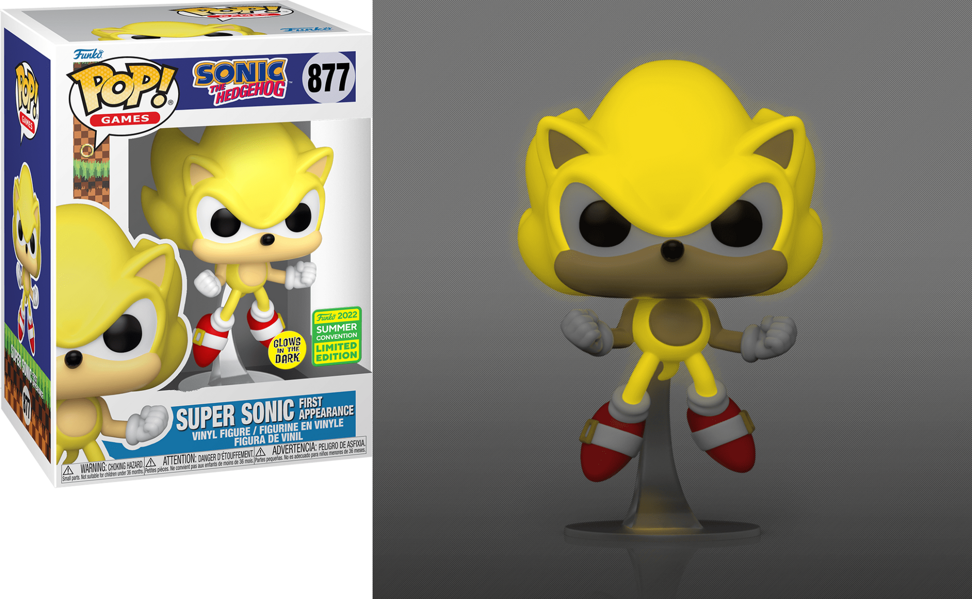 Funko POP Sonic the Hedgehog Super Sonic 877 Summer convention 2022 Gl –  NERD BLVD